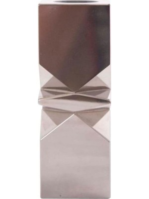 Ayrex Kristal Mum Tutucu, Krom, 4X4X11 cm