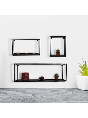 Ayrex Metal Duvar Rafı Iskandinav Model 3 ‘lü Set Wd-12