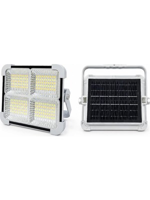 Ayrex 200W Solar LED Projektör, 3 Renk Işık Modlu Şarjlı Kamp Lambası, USB Girişli Güneş Pa