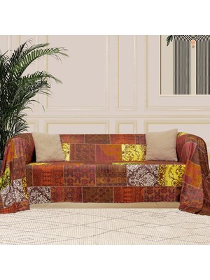 Ayrex Softmicro Koltuk Örtüsü | Çekyat Örtüsü | Koltuk Şalı | Etnik Desenli Boho Patchwork