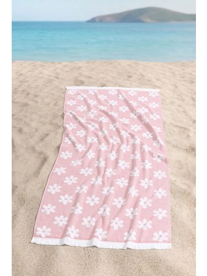 Soley Florina | %100 Pamuk Saçaklı Plaj Havlusu | 80X150 cm (Kırmızı)