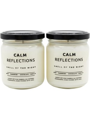 Ayrex Calm Reflections Çiftli Soya Mum Seti – El Yapımı Kokulu Doğal Mumlar, Nane-Tarçın-Çi