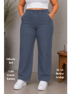 Cedy Denim Cedy Denım - Büyük Beden Likralı, Beli Lastikli Jean Pantolon  C636