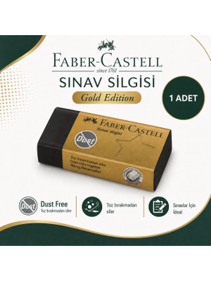Faber-Castell Gold Edition Sınav Silgisi Dust Free Tekli(1 Adet)– Toz Bırakmadan Silen Silgi