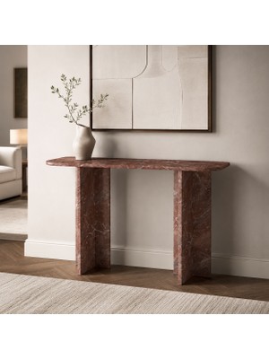 Alonex Home Eylül Vişne Mermer Dresuar 120 cm – Modern Dekoratif Antre ve Salon Konsolu