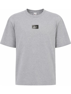 Reebok Kısa Kol T-Shirt Erkek Grı Melanj Tuche Tee
