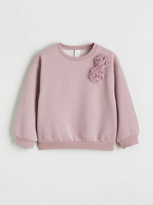 Lc Waikiki Yeni Sezon Bisiklet Yaka Taşlı Kız Çocuk Sweatshirt