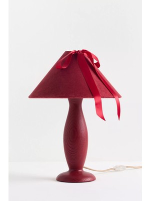 Anthropologie Bosette Fiyonklu Kadife ve Ahşap Masa Lambası