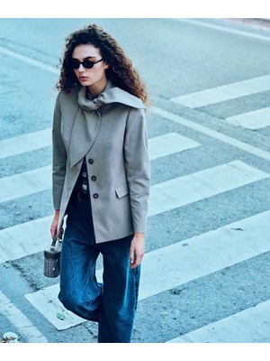 İpekyol Yakası Bağlamalı Yün Içerikli Blazer IW6260106109014