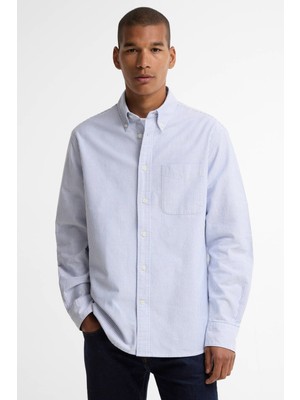 Barbour Authentic Striped Oxford Gömlek BL33 Blue