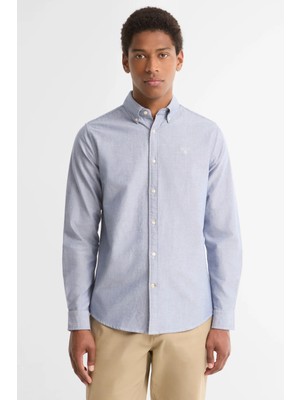 Barbour Erkek Oxtown Tailored Gömlek BL91 Deep Blue