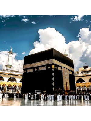 Aden Dijital Dekoratif  Kabe Manzara Dini Manevi Dekor Kanvas Tablo