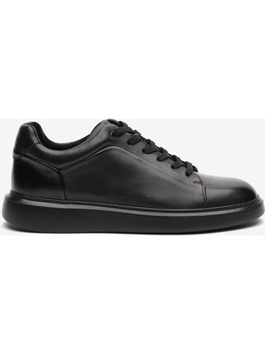 Greyder Erkek Siyah Hakiki Deri Sneaker Ayakkabı 6K1UA19770