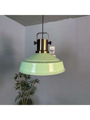 Bamyum Asaletli Tekli Mint Yeşili Avize Kalın Eskitme Başlık Retro Sarkıt Lamba Restoran Salon Aydınlatma