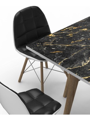 S Digital Siyah Gold Mermer Desenli Parlak Koruyuculu Folyo - 100X100 cm - Dekoratif Kaplama - Kendinden Yapışkanlı Pvc Folyo