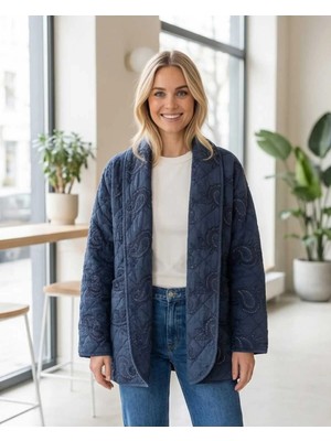SLK Kadın Kapitone Işlemeli Ceket – Payet Detaylı – Oversize Şık Tasarım