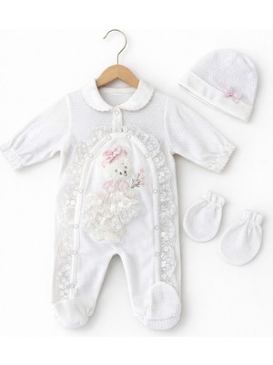 Kardeşler Bebe Ayıcık Detay Bebe Yaka Kız Bebek Tulum