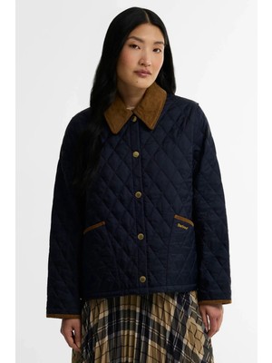 Barbour Icons Cropped Liddesdale Kapitone Ceket NY52 Dark Navy Birchwood