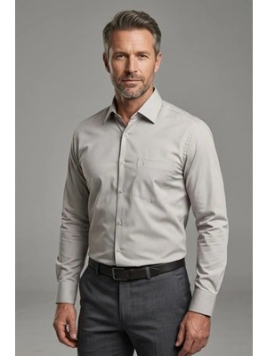 Torivalli Collection Klasik Kesim Regular Fit Tek Cepli Kolay Ütülenebilen Mevsimlik Uzun Kollu Düz Renk Erkek Gömlek