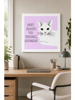 JHAAR Sevimli Kedi Temalı Çocuk Odası Modern Çerçeve Görünümlü Mdf Tablo