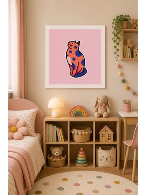 JHAAR Sevimli Kedi Çocuk Odası Modern Çerçeve Görünümlü Mdf Tablo