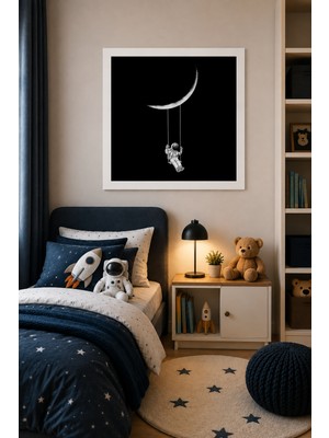 JHAAR Uzay - Astronot - Astronomi Temalı Modern Çerçeve Görünümlü Mdf Tablo