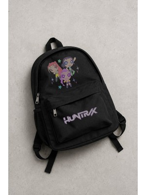 Fuddy Moda Unisex Huntrix Cartoon Style Baskılı Sırt Çantası, Kpop Demon Hunters Temalı Okul Çantası