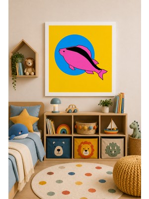 JHAAR Soyut Balık Tasarımı Modern Çerçeve Görünümlü Mdf Tablo