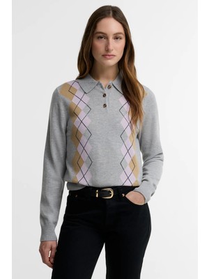 Barbour Fawne Knitted Kazak MI12 Grey Multi