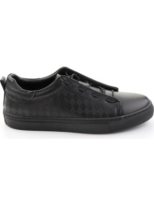 Bambi Siyah Hakiki Deri Erkek Sneaker E01535125703