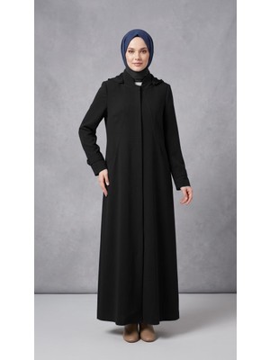 Eslemnur Kadın Büyük Beden Petek Kumaş Kapüşonlu Sor Ferace
