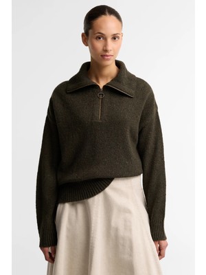 Barbour Lavensdale Half Zip Knitted Kazak OL71 Olive