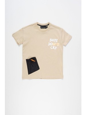 Doctor Junior Bej Erkek Çocuk Baskılı Comfort Fit T-Shirt