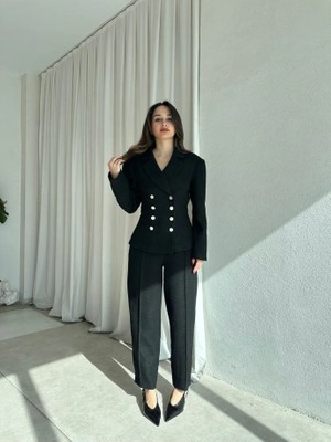 Klex Tüvit Kumaş Takım 6054 Siyah - M