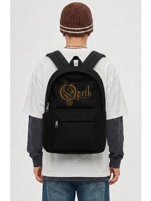 Fuddy Moda Unisex Opeth Logo Baskılı Sırt Çantası, Rock Band Temalı Okul Çantası