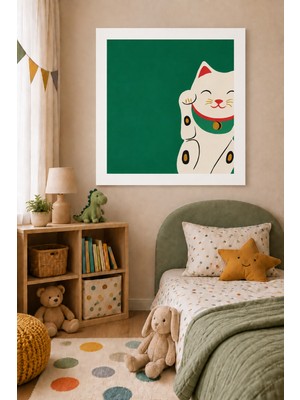 JHAAR Sevimli Kedi Temalı Modern Çocuk Odası Çerçeve Görünümlü Mdf Tablo