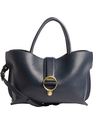 Barbour Alder Mini Deri Tote Çanta NY71 Navy