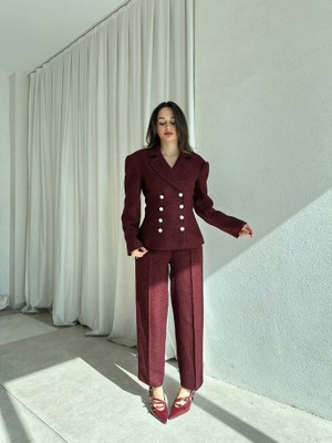 Klex Tüvit Kumaş Takım 6054 Bordo - L