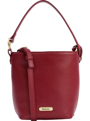 Barbour Cedar Mini Deri Bucket Çanta RE91 Red