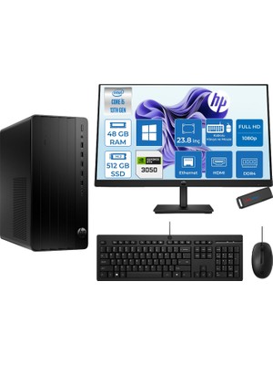 Hp Pro Tower 290 G9 Intel® Core™ I5-13500 48GB 512GB SSD 6GB/RTX3050 WIN11PRO +23.8" 100Hz Mon. Mini Tower Masaüstü Bilgisayar M623Y0ET23P17+ZETTAUSBBELLEK