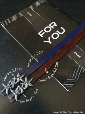 Fiori Yıldız Gümüş Tokalı Kadın Kemeri, Ceket Kemeri, Gömlek Kemeri, Elbise Kemeri