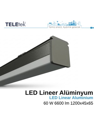 Teletek Siyah Kasa  Lineer 60W LED Armatür, Modern LED Sarkıt Aydınlatma