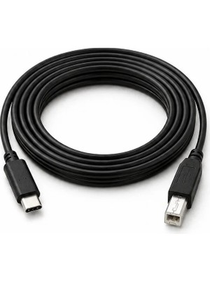3 Metre Type-C To Usb-B Yazıcı Kablosu USB C Printer Kablo Tak Çalıştır Mıdı Klavye Dac Tarayıcı Laptop Bilgisayar Uyumlu Siyah Bağlantı Kablosu