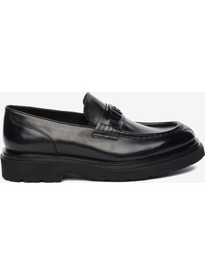 Greyder Erkek Siyah Hakiki Deri Loafer Ayakkabı 6K1UA64739