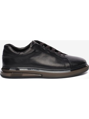 Greyder Erkek Siyah Hakiki Deri Sneaker Ayakkabı 6K1UA64726L