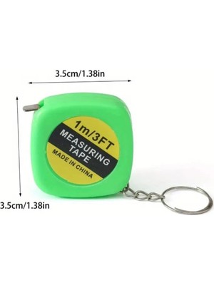 Meks Metre Anahtarlık 1 Metre Şerit Ölçüm Bandı Cep Tipi Taşınabilir Metre