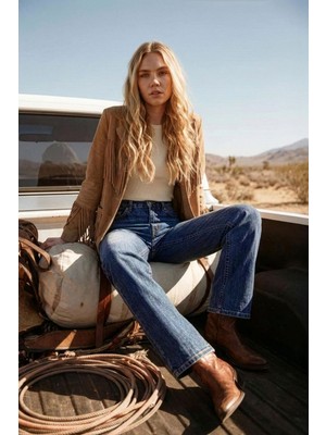 Banny Jeans Kadın Koyu Mavi Palazzo Jean Pantolon