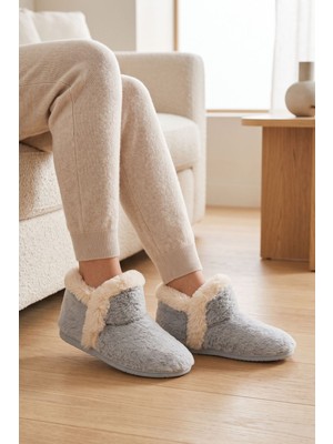 Twigy Elsa Peluş Kadın Ev Botu Gri 37/41