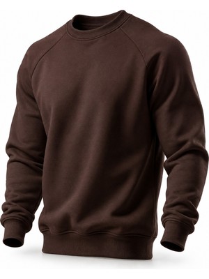 Ghassy Co. Erkek Bisiklet Yaka Spor Sweatshirt Basic Günlük Rahat Pamuklu Uzun Kollu Sweat