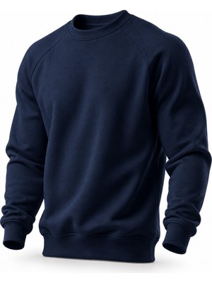 Ghassy Co. Erkek Bisiklet Yaka Spor Sweatshirt Basic Günlük Rahat Pamuklu Uzun Kollu Sweat